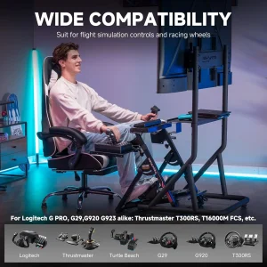 Flight & Racing Simulator Stand, Foldable Gaming Cockpit - Thumbnail Image 6