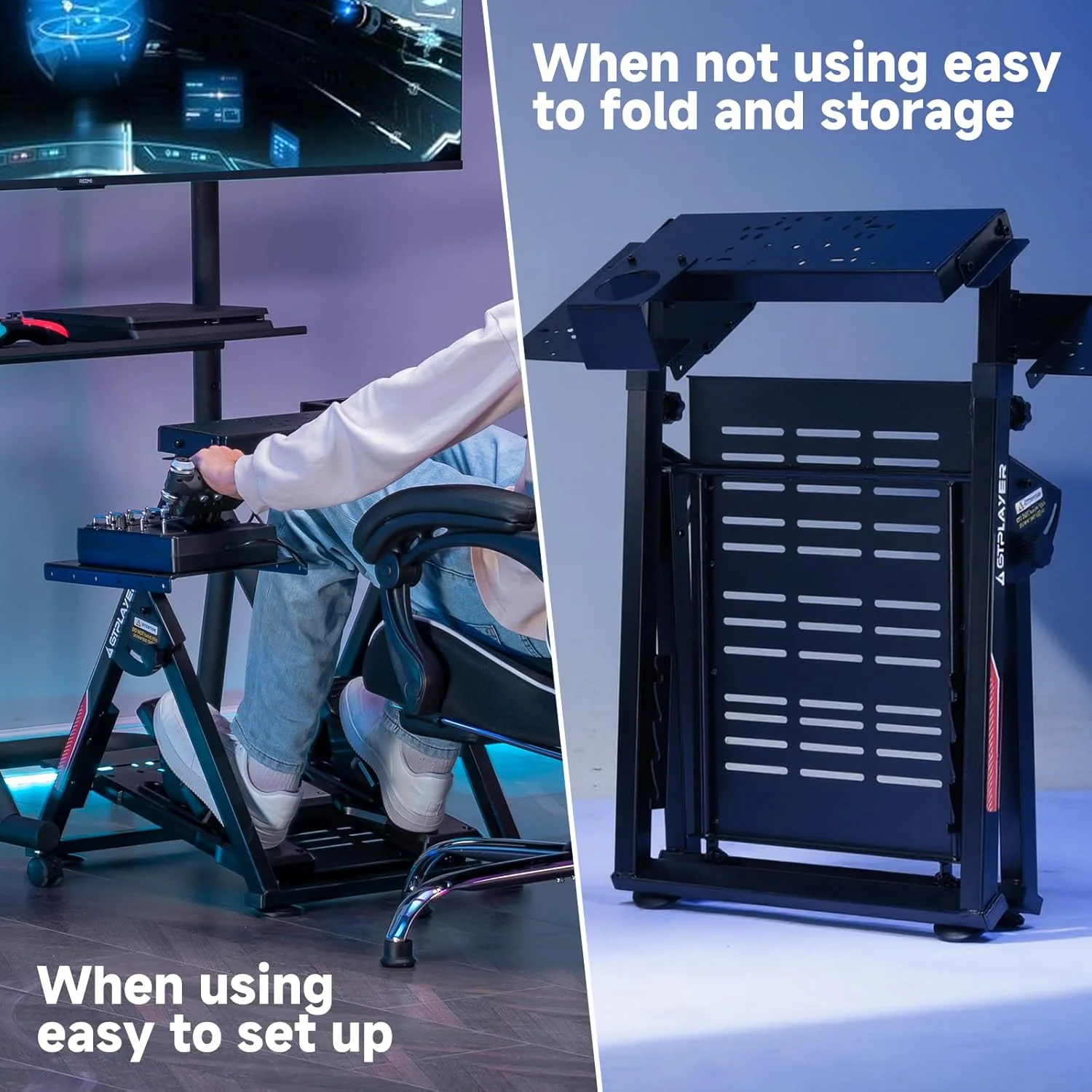 Flight & Racing Simulator Stand, Foldable Gaming Cockpit - Image 7
