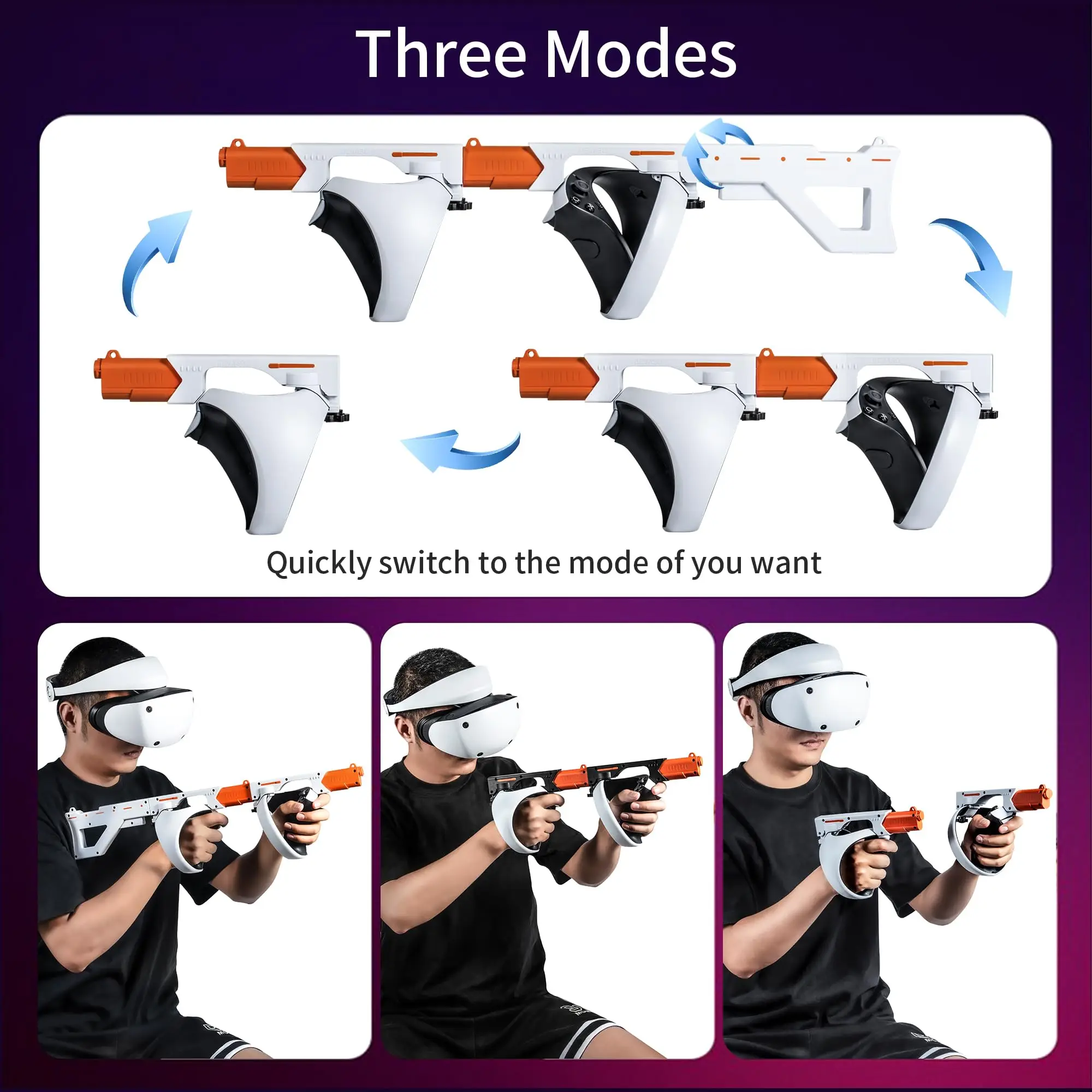 Gun Stock for PSVR2, 3-in-1 Changing VR Handle Accessories for Playstation VR2 - Image 6