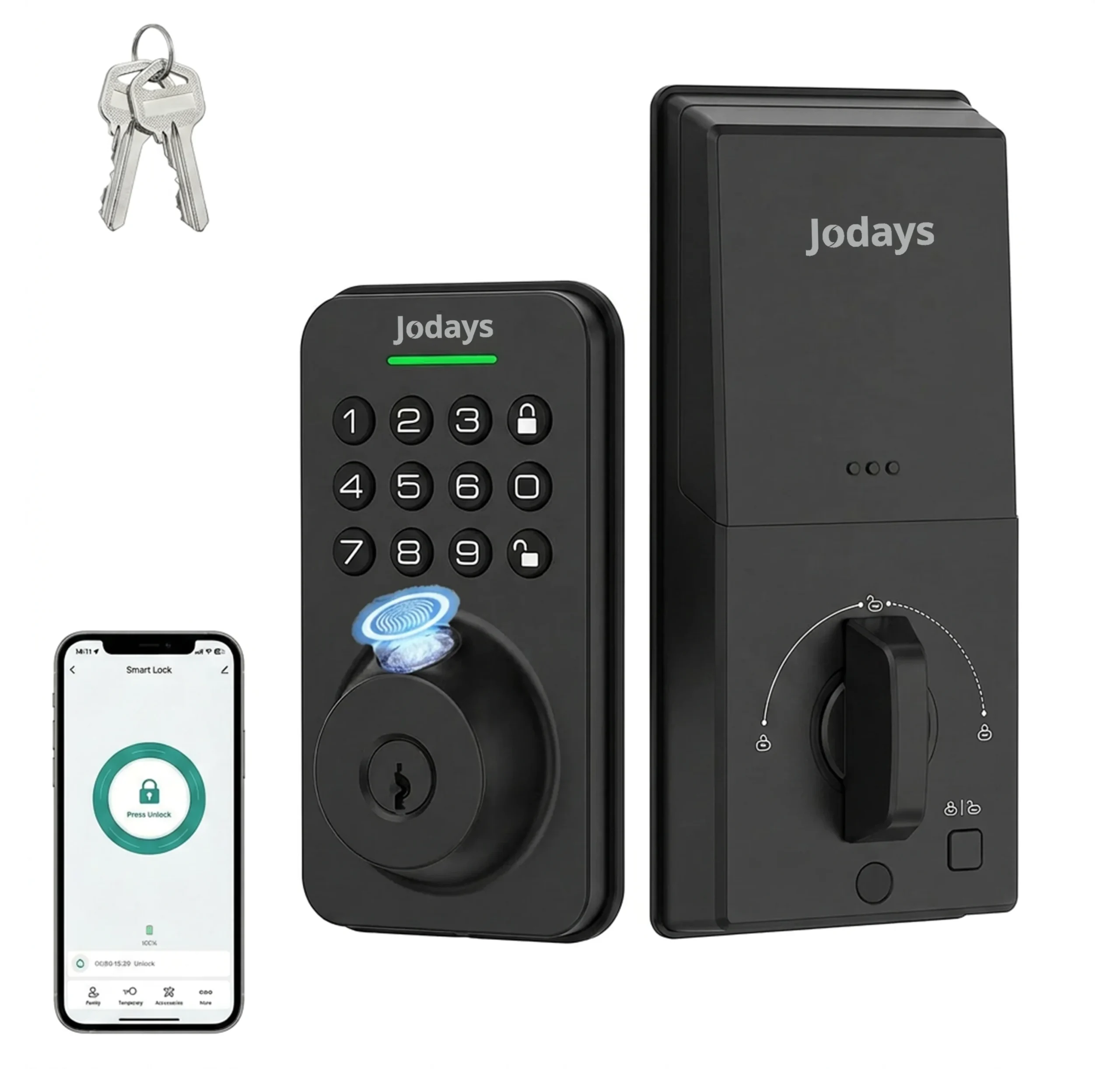 Smart Deadbolt Lock with Fingerprint & Keypad, Keyless Entry Door Lock with App Control, - Image 9