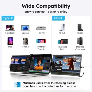 15.6 inch Triple Screen Extender for Laptop Mini PC 1080 - Thumbnail Image 3