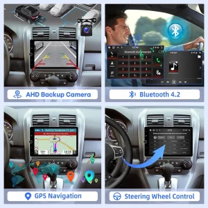 10inch Android 15 2+32G Wireless Carplay Double Din Backup Camera Split Screen - Thumbnail Image 7