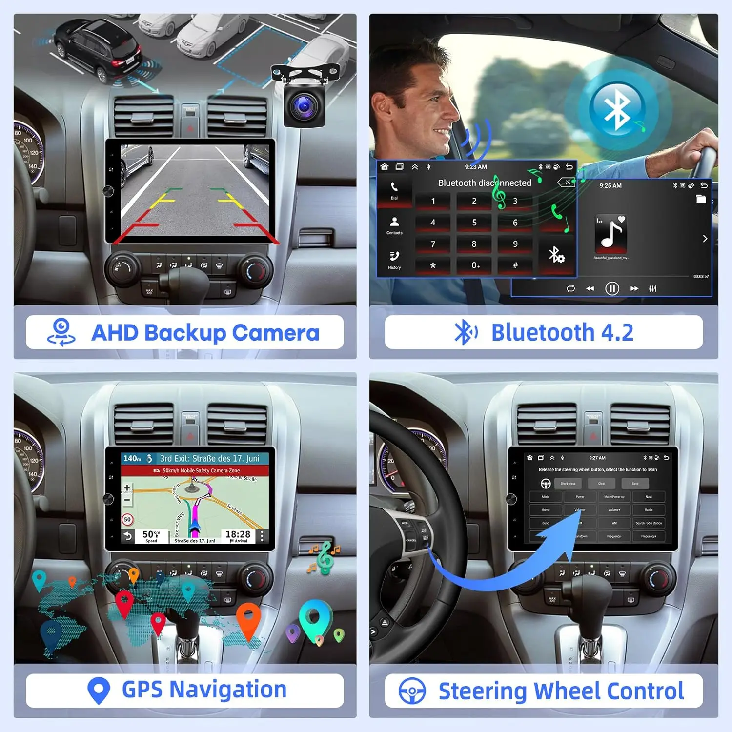 10inch Android 15 2+32G Wireless Carplay Double Din Backup Camera Split Screen - Image 7
