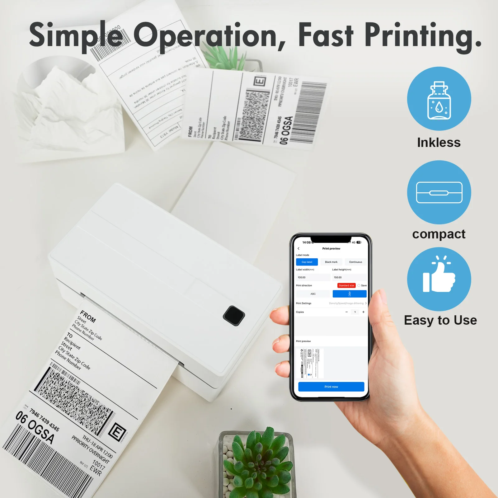 Thermal Label Printer Portable 4X6 - Image 4