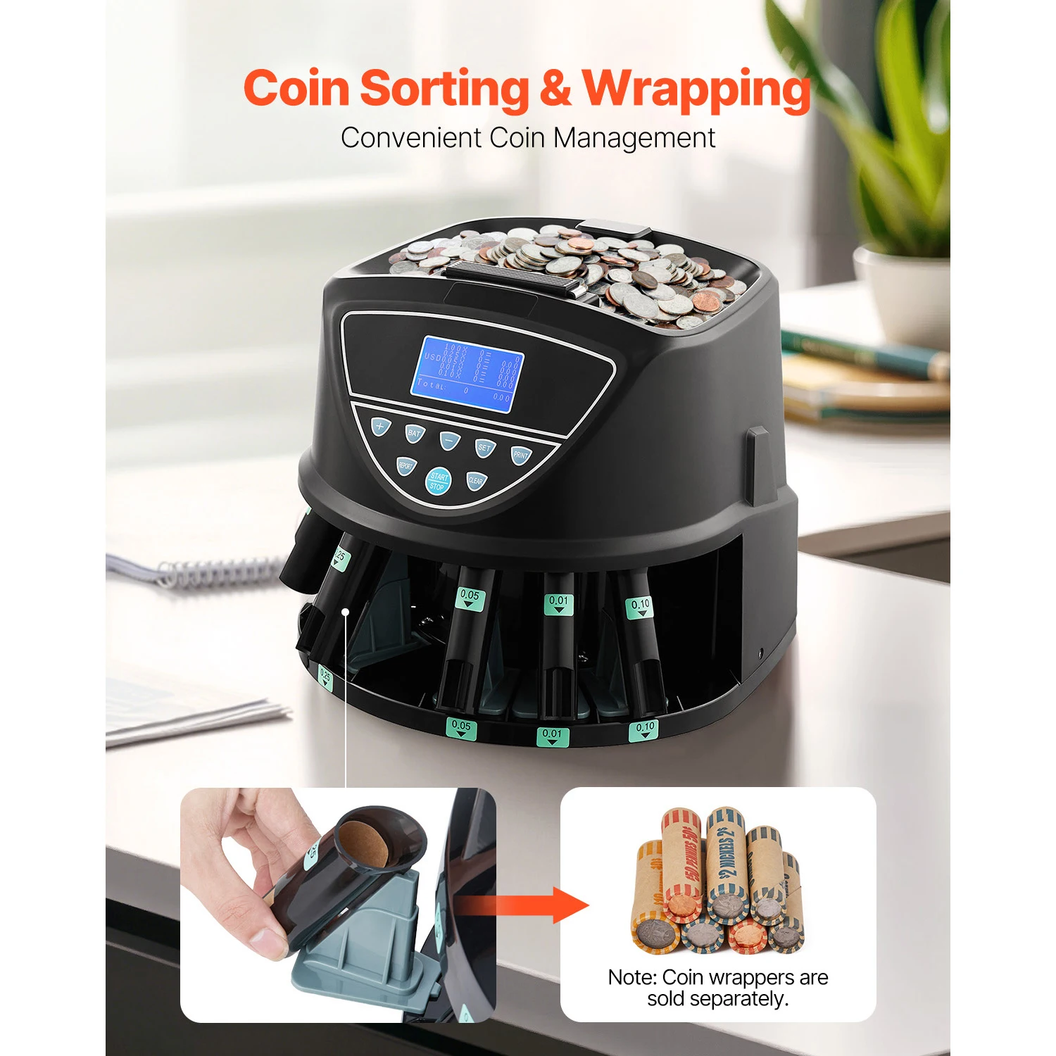 Coin Sorter Coin Counter Machine for 5 Kinds of USD Coins - Image 5