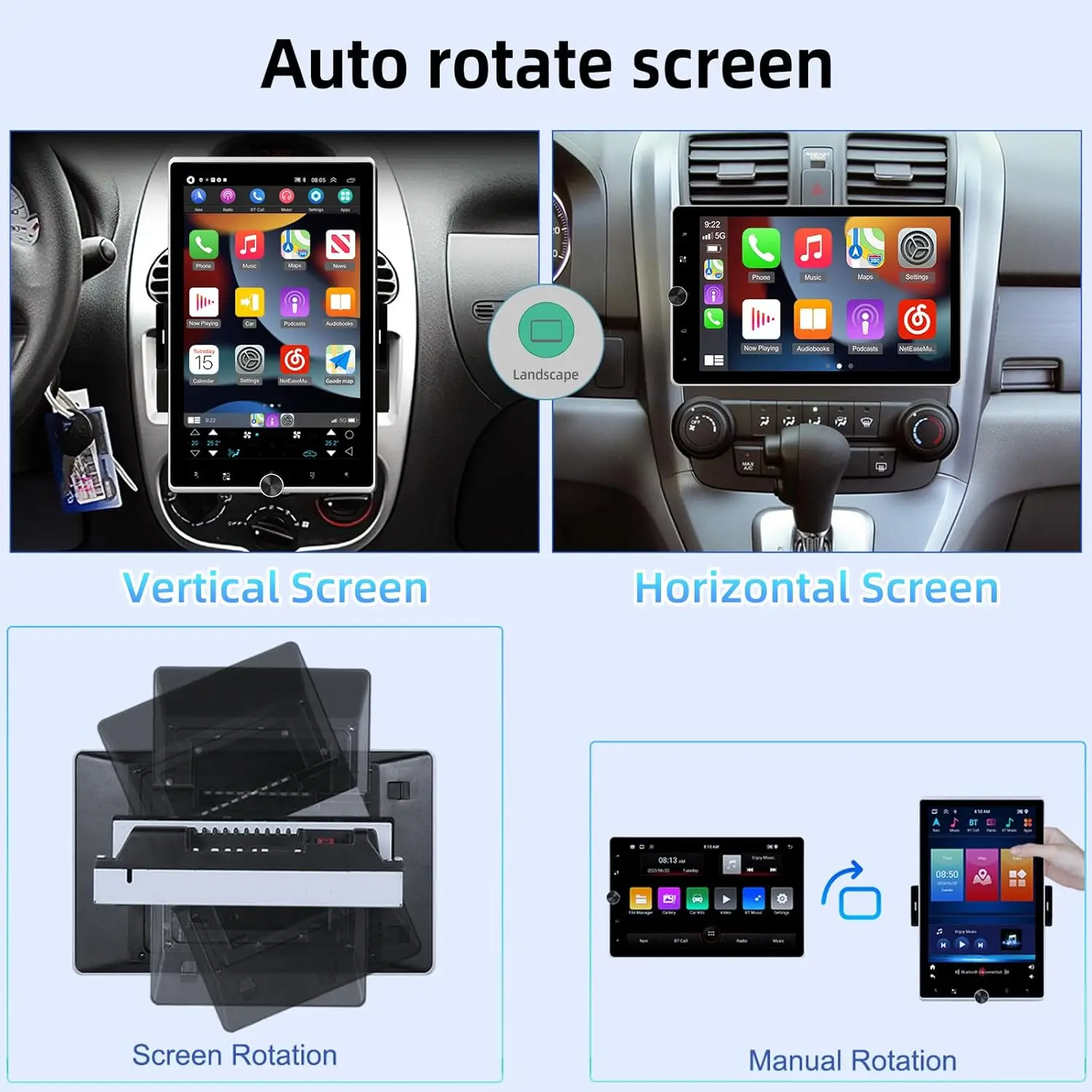 10inch Android 15 2+32G Wireless Carplay Double Din Backup Camera Split Screen - Image 4