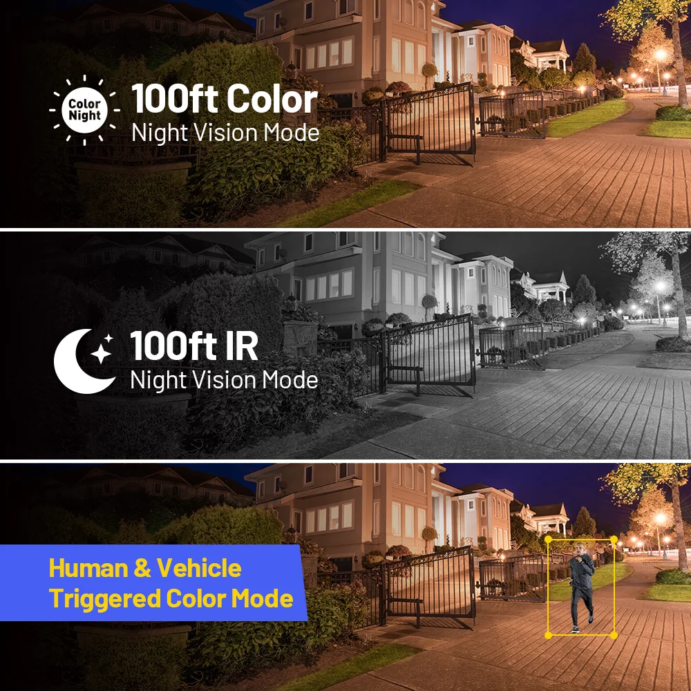 Smart Dual-Light PoE IP Camera, Motion Detection 2.0, H.265+ 30m Night Vision, Built-in Mic, I - Image 3