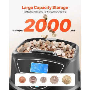 Coin Sorter Coin Counter Machine for 5 Kinds of USD Coins - Thumbnail Image 4