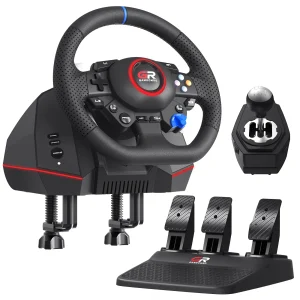 Gaming Steering Wheel 3-Pedal and gear lever Set - Thumbnail Image 7