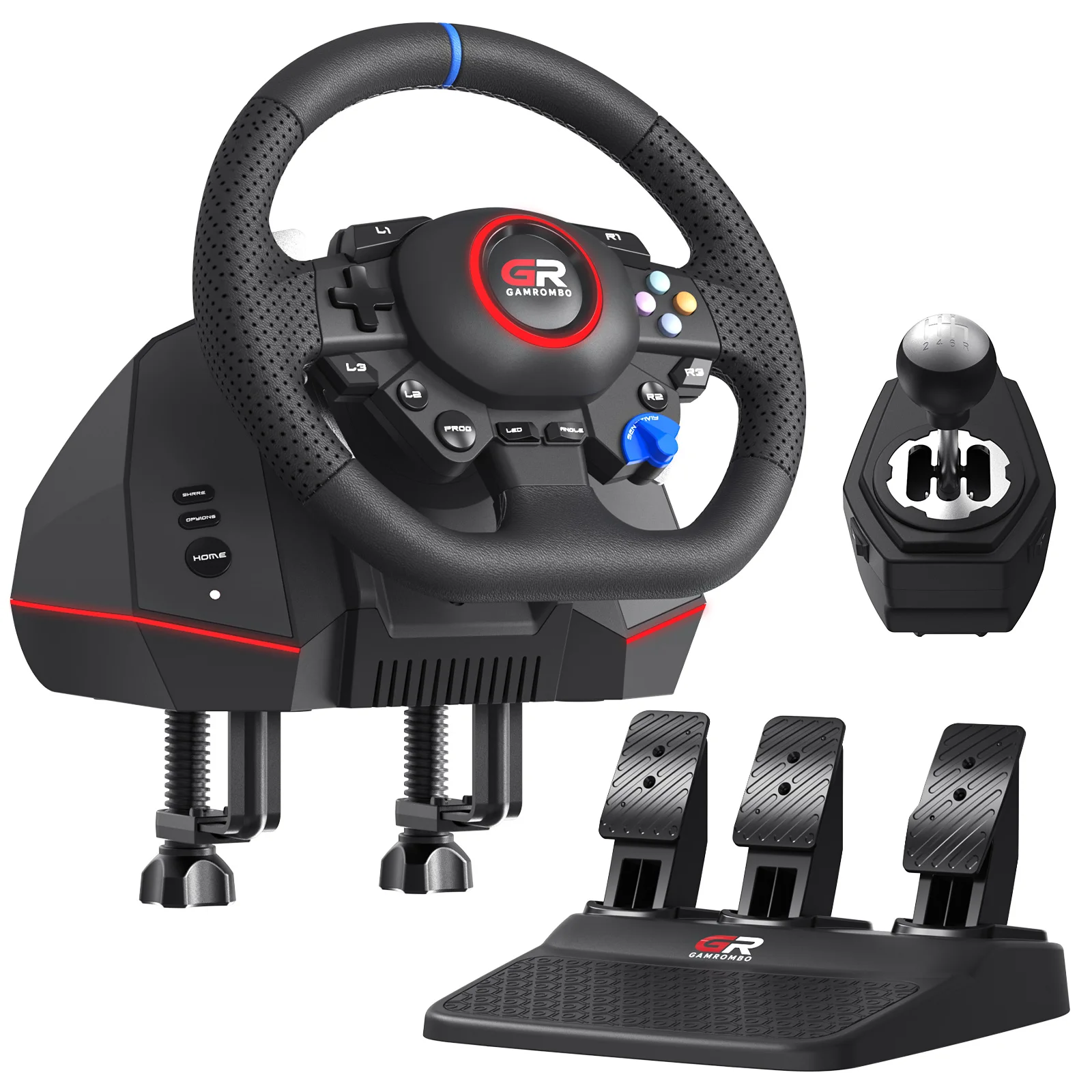 Gaming Steering Wheel 3-Pedal and gear lever Set - Image 7