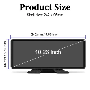 10.26" Portable Car Stereo, Wireless CarPlay & Android Auto Touch Screen GPS Navigation FM Multimedia Player - Thumbnail Image 8