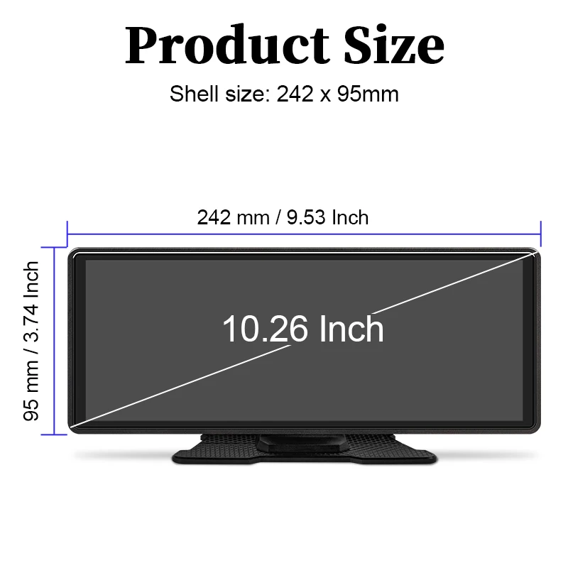 10.26" Portable Car Stereo, Wireless CarPlay & Android Auto Touch Screen GPS Navigation FM Multimedia Player - Image 8