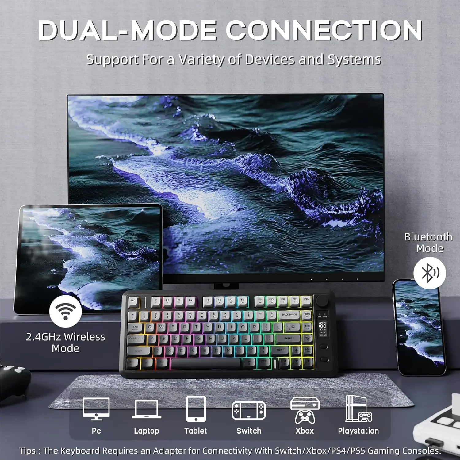 ATTACK SHARK M75 Wireless Membrane Gaming Keyboard - Image 2