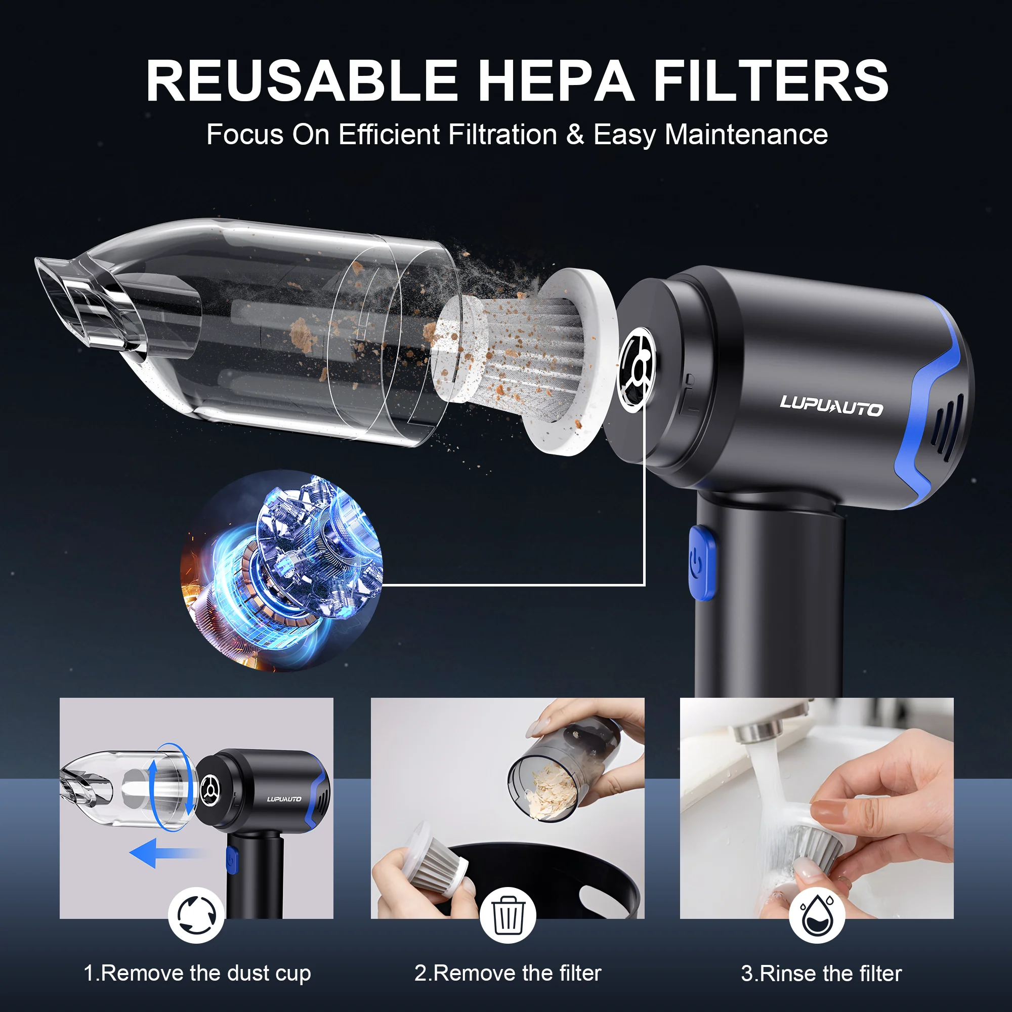 Portable Wireless Car Vacuum Cleaner - Image 4