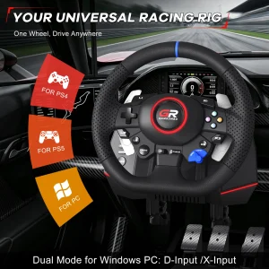 Gaming Steering Wheel 3-Pedal and gear lever Set - Thumbnail Image 2
