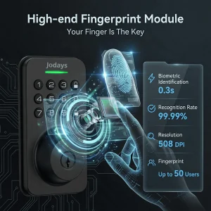 Smart Deadbolt Lock with Fingerprint & Keypad, Keyless Entry Door Lock with App Control, - Thumbnail Image 3