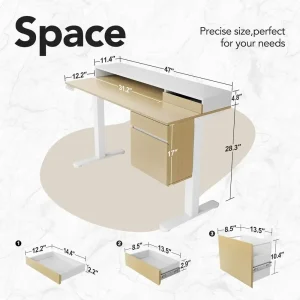 47 Height-Adjustable Electric Standing Desk - Thumbnail Image 2