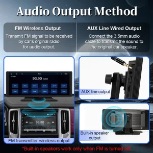 10.26" Portable Car Stereo, Wireless CarPlay & Android Auto Touch Screen GPS Navigation FM Multimedia Player - Thumbnail Image 6