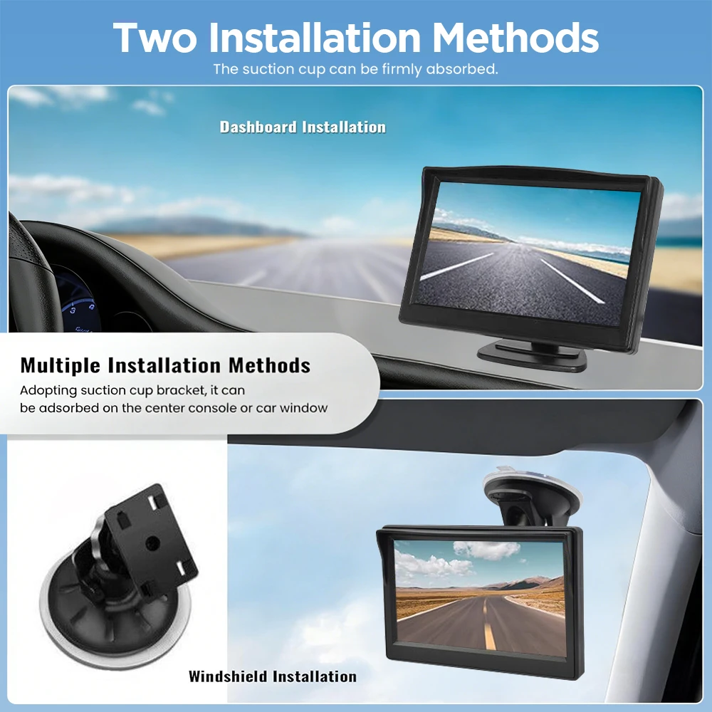 5Inch Rear View Camera, Portable Monitor Screen Reversing Camera - Image 6