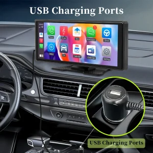 10.26" Portable Car Stereo, Wireless CarPlay & Android Auto Touch Screen GPS Navigation FM Multimedia Player - Thumbnail Image 7
