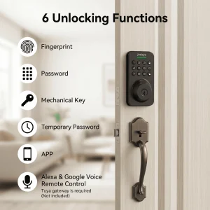 Smart Deadbolt Lock with Fingerprint & Keypad, Keyless Entry Door Lock with App Control, - Thumbnail Image 2