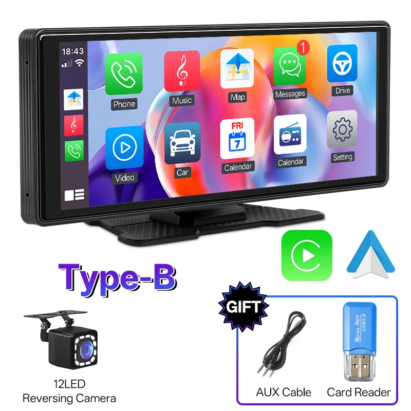 10.26" Portable Car Stereo, Wireless CarPlay & Android Auto Touch Screen GPS Navigation FM Multimedia Player - Image 10