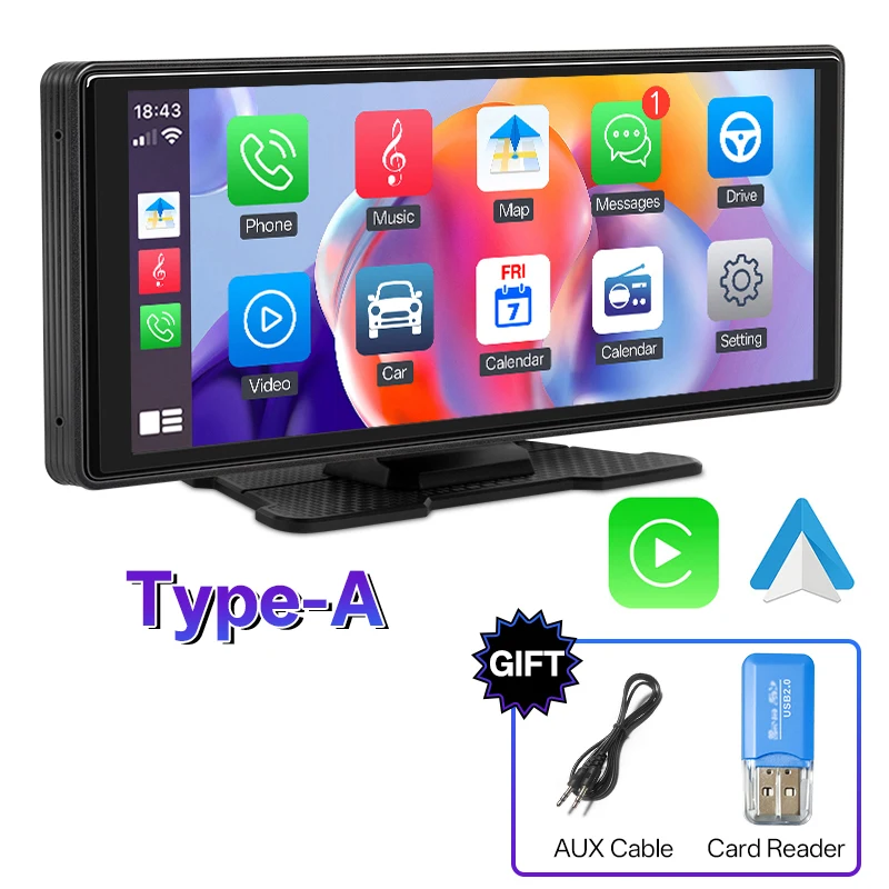 10.26" Portable Car Stereo, Wireless CarPlay & Android Auto Touch Screen GPS Navigation FM Multimedia Player - Image 9