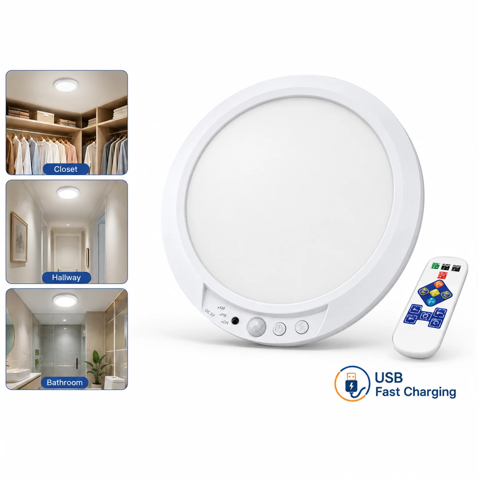 4/2Pack Rechargeable Sensor Ceiling Light with Remote Control, - Image 9