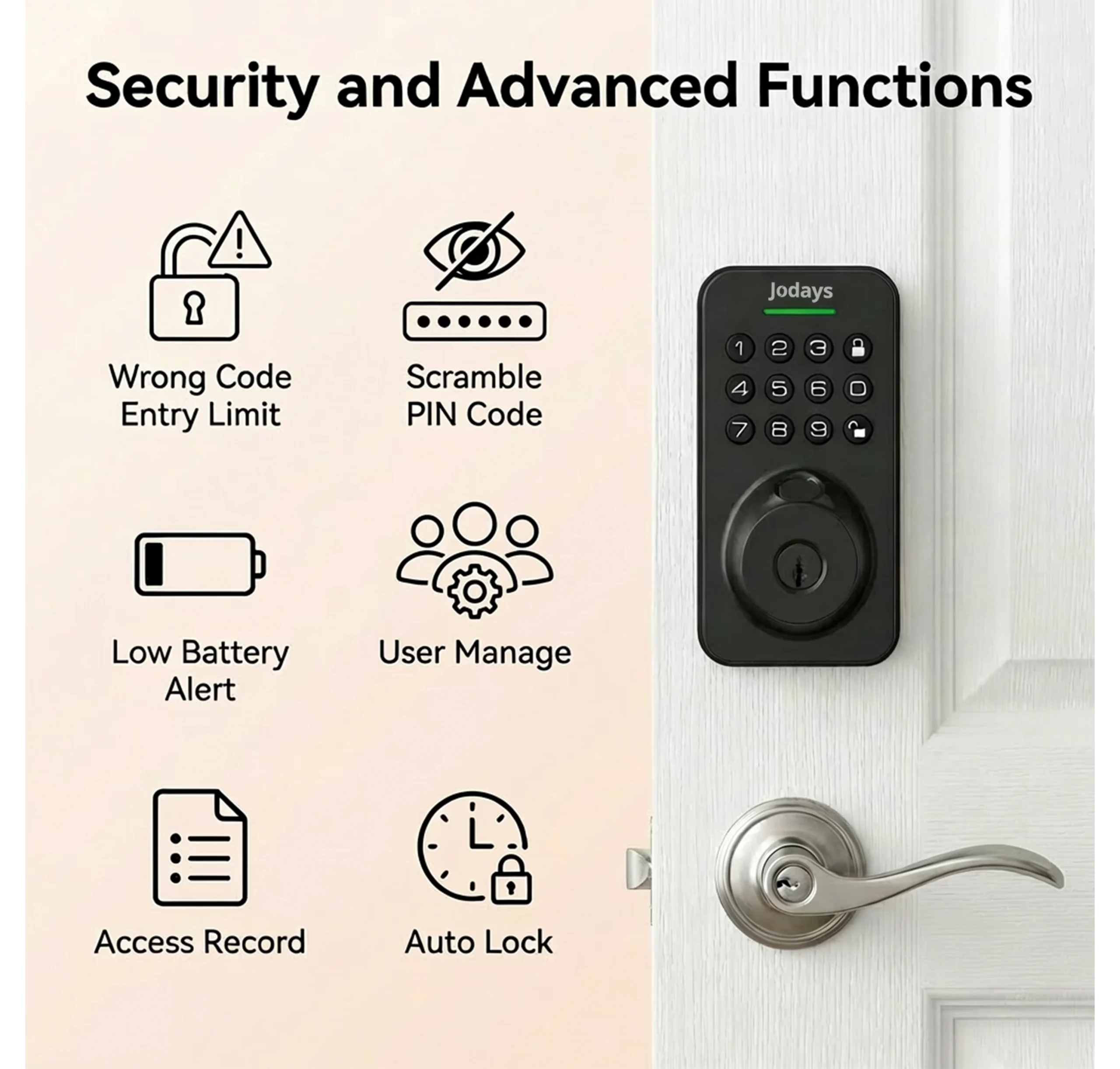Smart Deadbolt Lock with Fingerprint & Keypad, Keyless Entry Door Lock with App Control, - Image 8