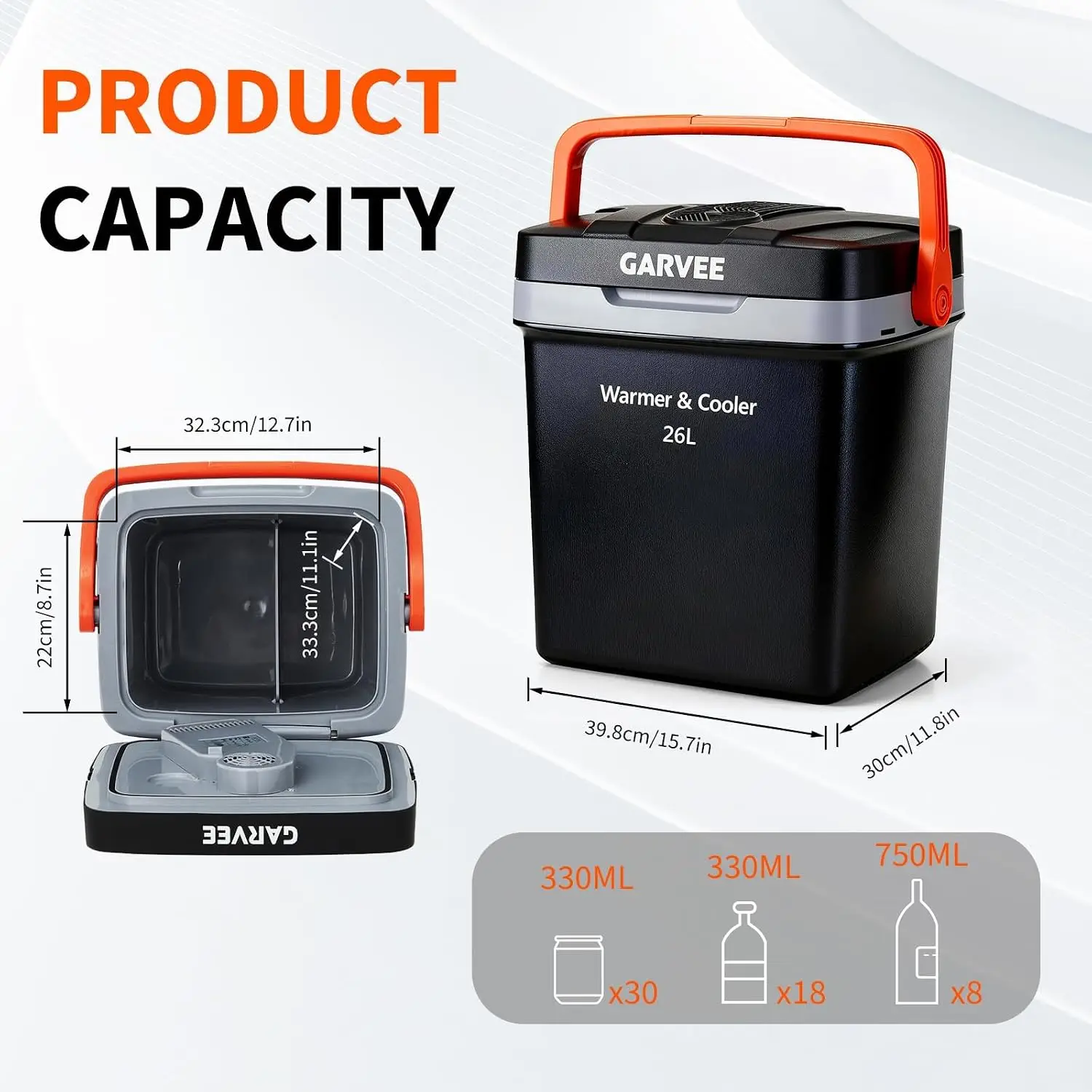 26L Portable Car Cooler & Warmer, - Image 2