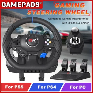 Gaming Steering Wheel 3-Pedal and gear lever Set