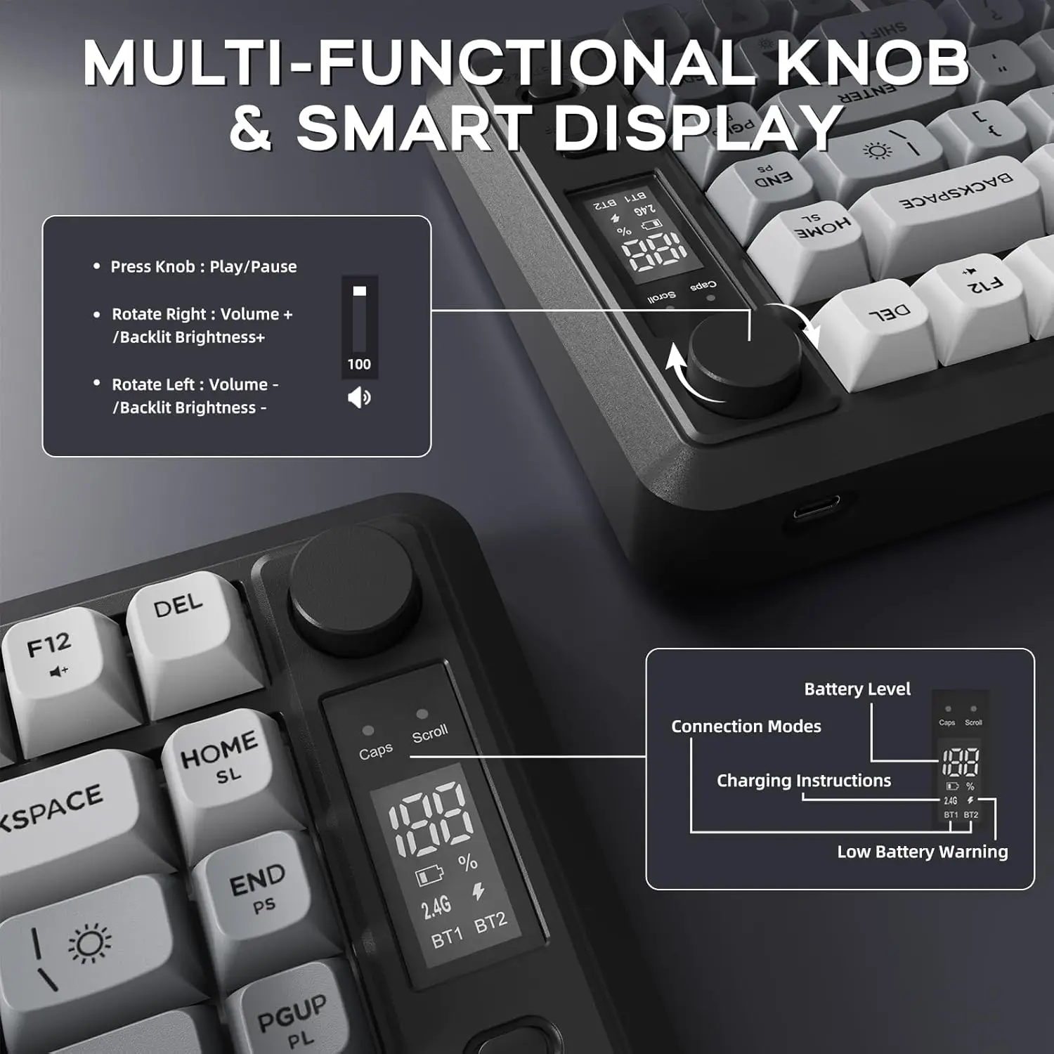 ATTACK SHARK M75 Wireless Membrane Gaming Keyboard - Image 3