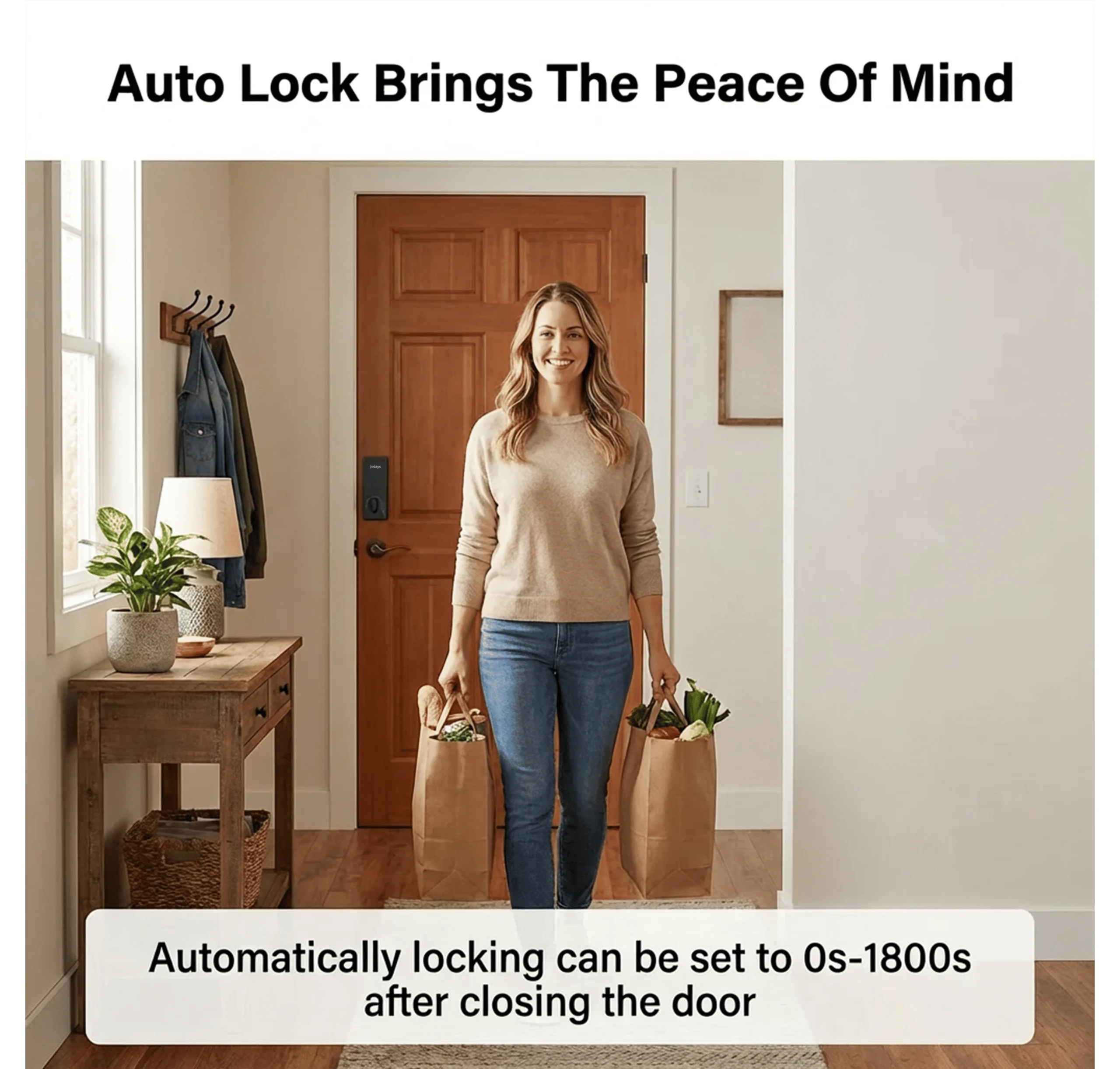 Smart Deadbolt Lock with Fingerprint & Keypad, Keyless Entry Door Lock with App Control, - Image 5