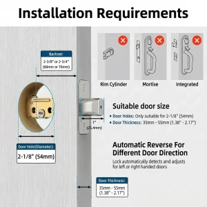 Smart Deadbolt Lock with Fingerprint & Keypad, Keyless Entry Door Lock with App Control, - Thumbnail Image 6
