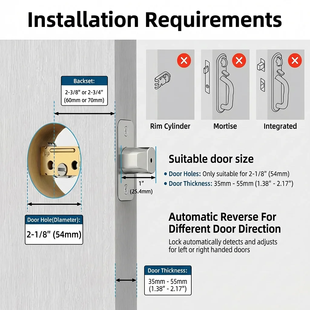 Smart Deadbolt Lock with Fingerprint & Keypad, Keyless Entry Door Lock with App Control, - Image 6