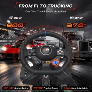 Gaming Steering Wheel 3-Pedal and gear lever Set - Thumbnail Image 4