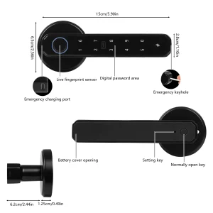 Smart Door Handle Lock Fingerprint/Password - Thumbnail Image 7